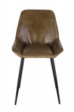 DINING CHAIR ANTIQUE BROWN LEATHER - CHAIRS, STOOLS